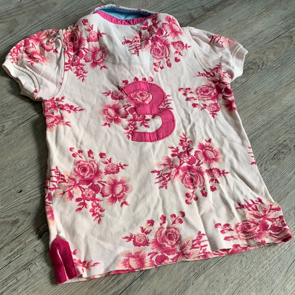 3 Birthday Girl Floral Polo shirt